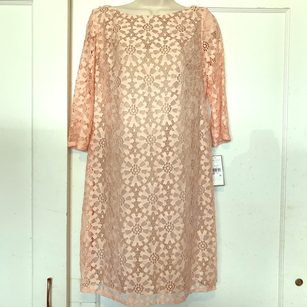 Jessica Howard Pink Lace Crochet Sheath Dress